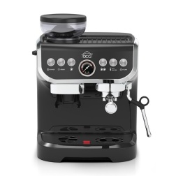 ES6519 Macchina espresso con macinacaffè integrato Moderna, Per caffè in grani e in polvere, Cappuccinatore montalatte,Filtro 1 e 2 tazze, 1450 W, Nero